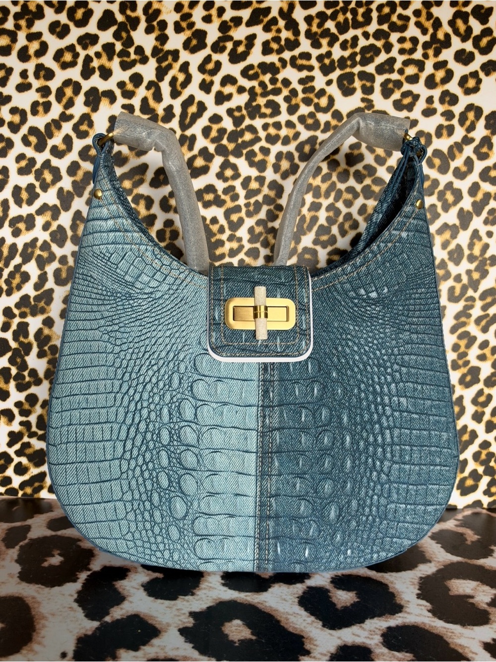 Adorable bag !! Brahmin Fallon Denim Secour NWT Soft Leather Jeans $355